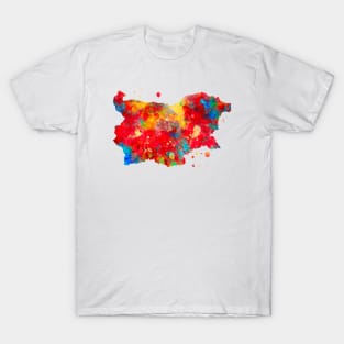 Bulgaria Map Watercolor Painting T-Shirt